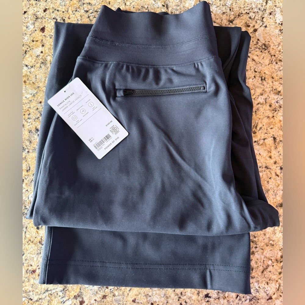 Athleta Charcoal Black Leggings with Zipper Detail